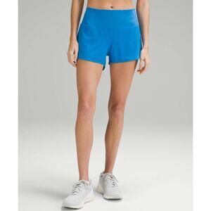 Lululemon poolside blue high rise speed up shorts - size 2, 4" inseam